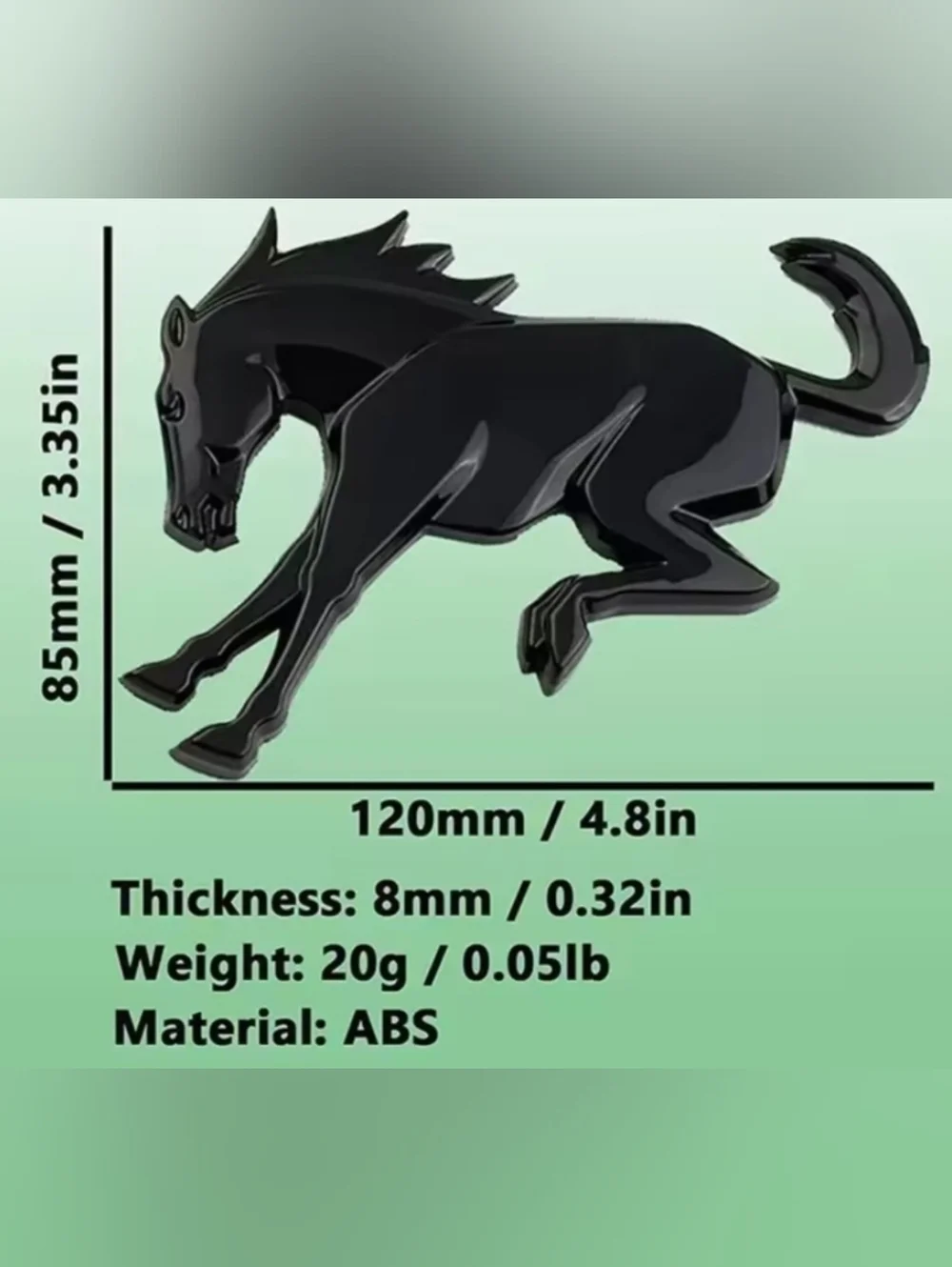 3D Metal Bronco Bucking Horse Badge Emblem  Adhesive Back Choose Color